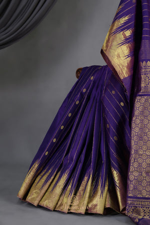 Gadwal saree in royal purple hue