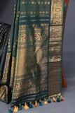 Elegant Gadwal Kanchi saree in beautiful emerald green shade