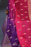 Soft crepe silk sarees in dual shades with designer blouses