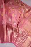 A stunning tissue kanjeevaram in a lovely shade of pink