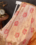 Stunning Gold & Red kanjeevaram saree with digital floral weave