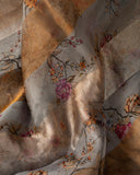 Organza tissue saree in a lovely combo of grey and light orange