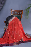 Soft Silk Pattu - Color play at its finest - Red/Purple