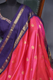 Kanjeevaram silk saree in a lovely rani pink shade