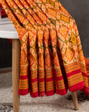 Twill Patola saree in a lovely shade of mustard