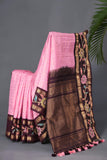 Timeless Gadwal saree with floral appliqué work