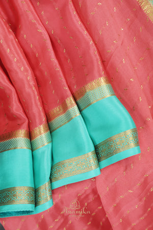 Stunning mysore crepe silk saree in a lovely combo