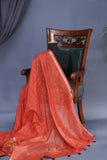 Soft Tussar with a contemporary elegance- Rust Orange