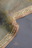 A dreamy floral organza in beautiful shades of pista green