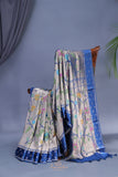 A beautiful Paithani inspired Georgette saree - Royal Blue
