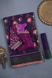 A classic patola in purple with a striking border