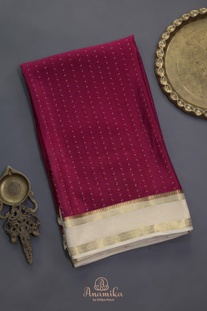Stunning mysore crepe silk saree in magenta