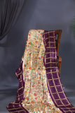 Kalamkari and Bandini fusion on modal silk