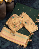 Pure kanjeevaram Pattu saree in emerald green