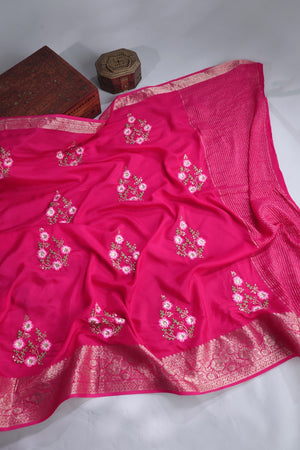Soft Silk Saree in pink at a budget friendly price