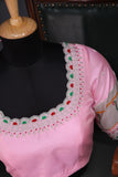 Gadwal Paithani saree in lovely baby pink