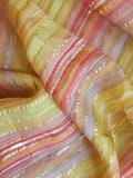 Multi colored pink hued Georgette saree with sequins border