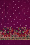 Purple shaded Bandini Georgette saree