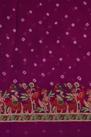 Purple shaded Bandini Georgette saree