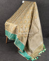 Beige Chanderi Silk saree with all over jaal weaving