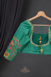 Gorgeous Chanderi saree in lemon yellow and blue combo