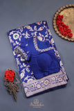 Banarasi Katan Silk saree in a royal blue shade