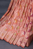 Beautiful Banarasi Silk Saree in peach and green combo