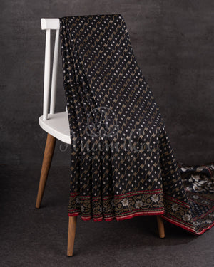 Black Banarasi Silk Saree Saree with Ektara Weave