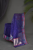 Chanderi silk saree in a stunning royal blue hue