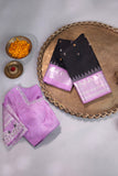 A beautiful vintage styled Gadwal in a unique black and lavender shade.