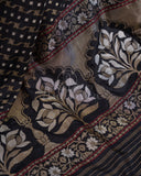 Black Banarasi Silk Saree Saree with Ektara Weave