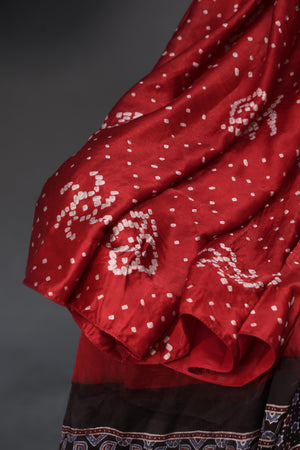 Bandini on Modal Silk with ajrak pallu