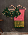 A beautiful kanchipattu saree in a lovely Dark Pink and Green combination