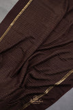 Rich chocolate brown shade mysore crepe silk saree