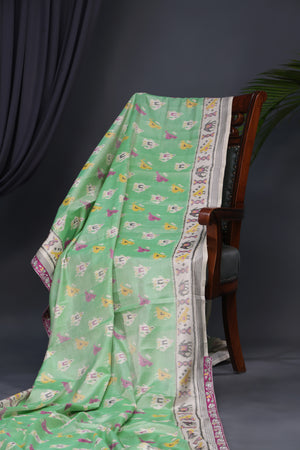 Pastel Patola with intricately designed handwork border
