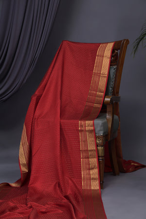 Ravishing mysore crepe silk saree in red