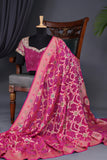 Pink Banarasi Georgette saree with a stunning work blouse