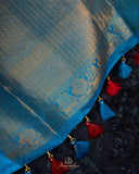 Timeless Gadwal Pattu saree in regal red color