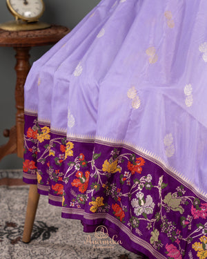 Banarasi Silk Saree in lovely Lavender & Purple shade