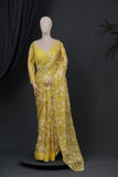 Yellow organza saree - cocktail Edit