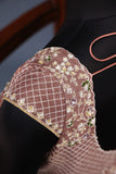 A dreamy floral organza in light brown