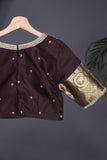 Kanjeevaram saree in the most trending color - dark brown