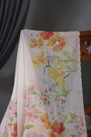 Chiffon Georgette saree with beautiful florals