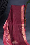 Mysore crepe silk saree with embroidered border