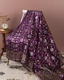 Purple Banarasi Saree with gold and silver weaving