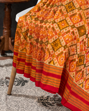 Twill Patola saree in a lovely shade of mustard