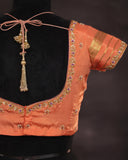 Mysore crepe silk saree in a lovely color combo of purple and peach