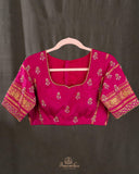 Mysore crepe silk saree in a lovely color combo of earthy brown and magenta