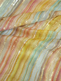 Multi colored striped sequins Georgette saree
