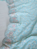 Chikankari georgette saree in blue